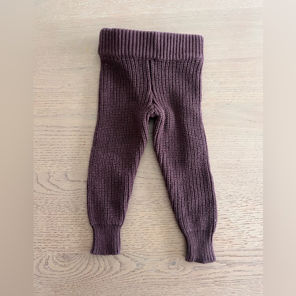 Goumi chocolate brown sweater knit pants sz 0-3 months
